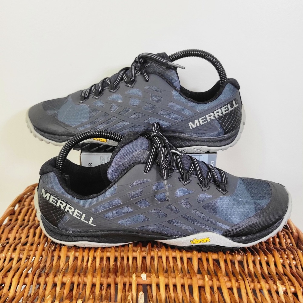Merrell Trail Glove 4 Womens 9.5 Barefoot Running Shoes Navy Black J09664 Vibram